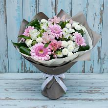 Букет цветов из:  Герберы, Альстромерии и Хризантемы в Ревякино