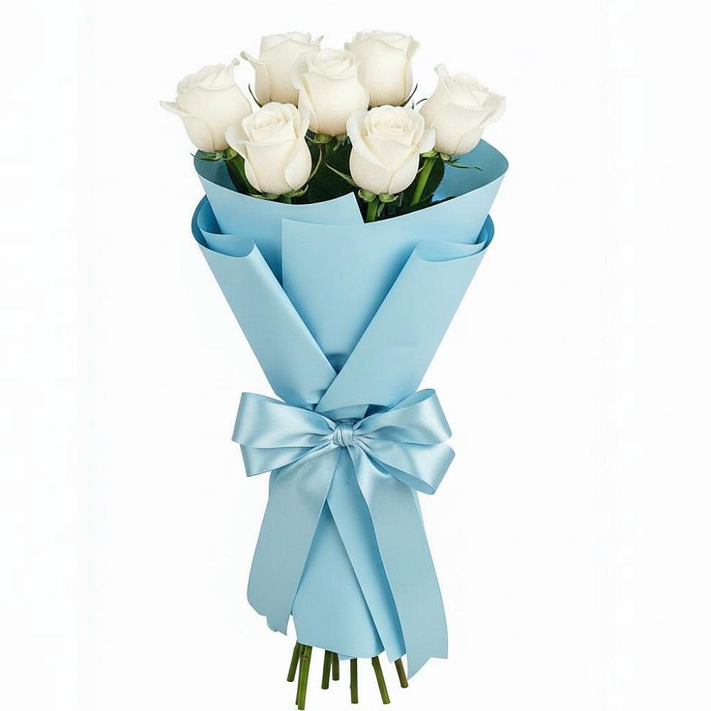 Букет 7 белых роз Проуд в Ревякино