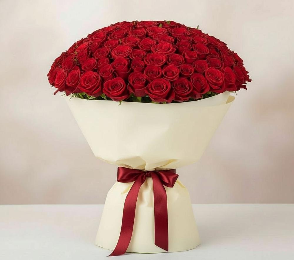 Букет 101 Красная роза Милано в Ревякино