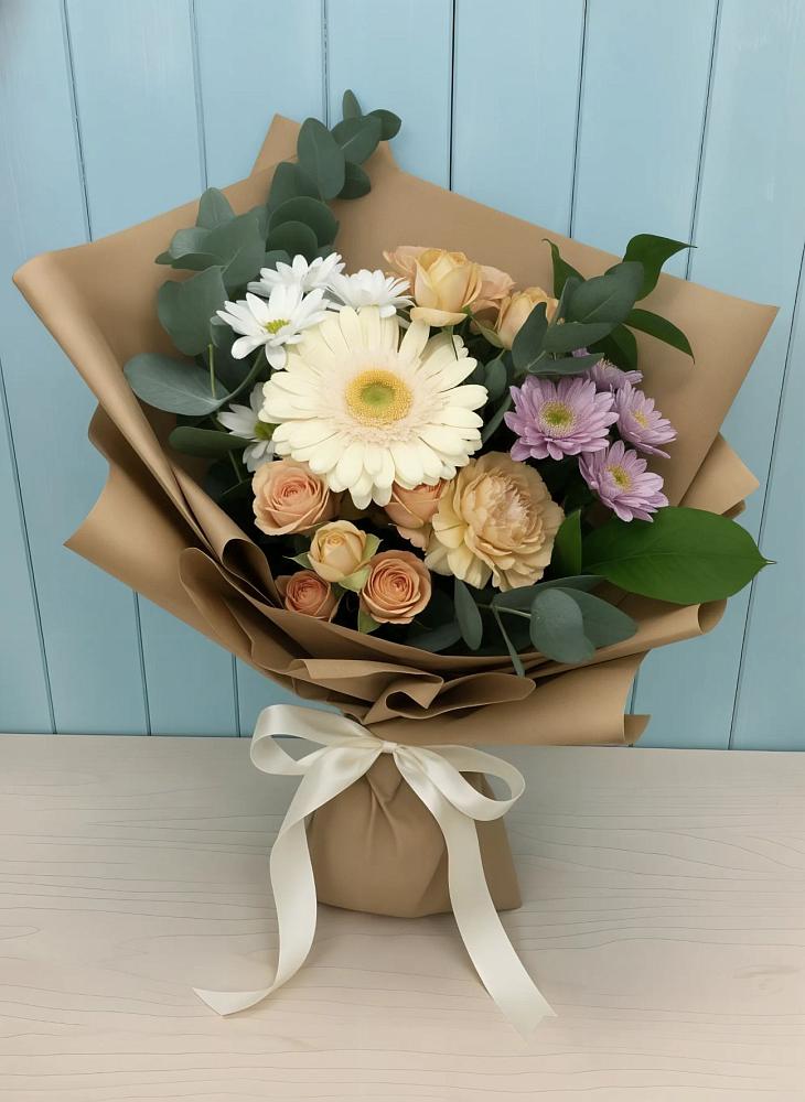 Букет цветов из: Герберы и Хризантемы в Ревякино