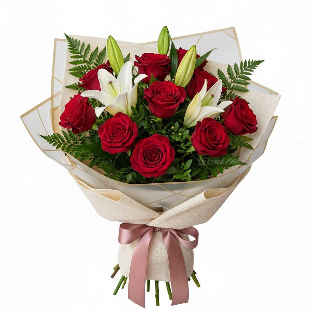 Букет цветов из: Лилии и Розы в Ревякино