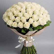 Букет 101 беля роза Белоснежка в Ревякино