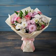 Букет цветов из:  Хризантемы, Альстромерии и Розы в Ревякино