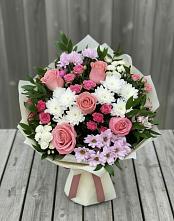 Букет цветов из:  Альстромерии, Гвоздики, Розы и Хризантемы #REPLACE_PRED# Ревякино