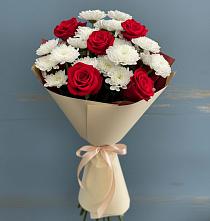 Букет цветов из:  Розы и Хризантемы в Ревякино
