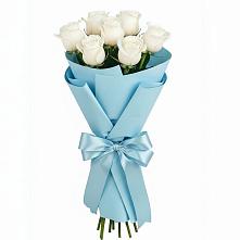 Букет 7 белых роз Проуд в Ревякино