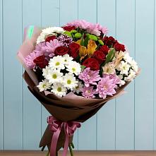Букет цветов из:  Розы, Хризантемы и Альстромерии в Ревякино