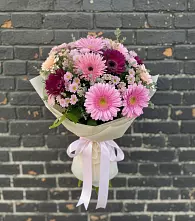 Букет цветов из:  Герберы и Хризантемы в Ревякино