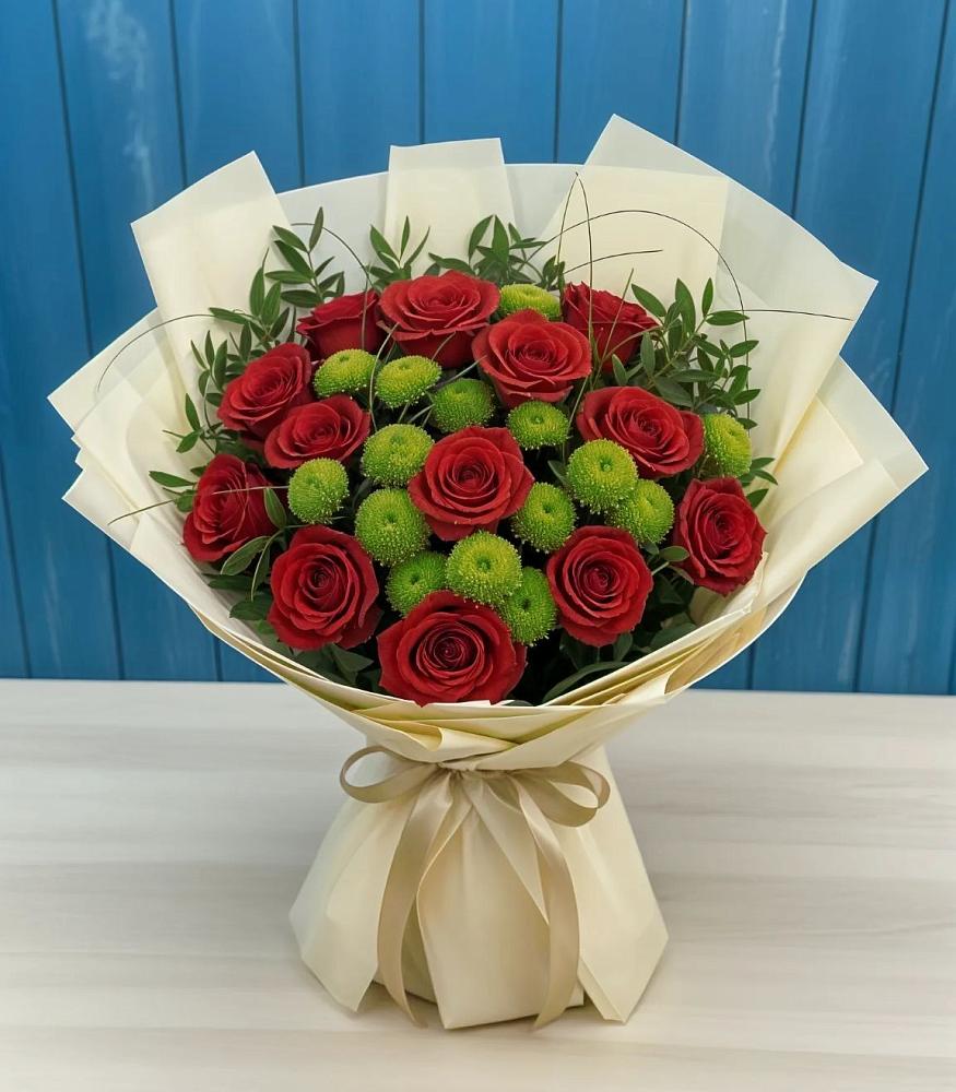 Букет цветов из: Розы и Хризантемы в Ревякино