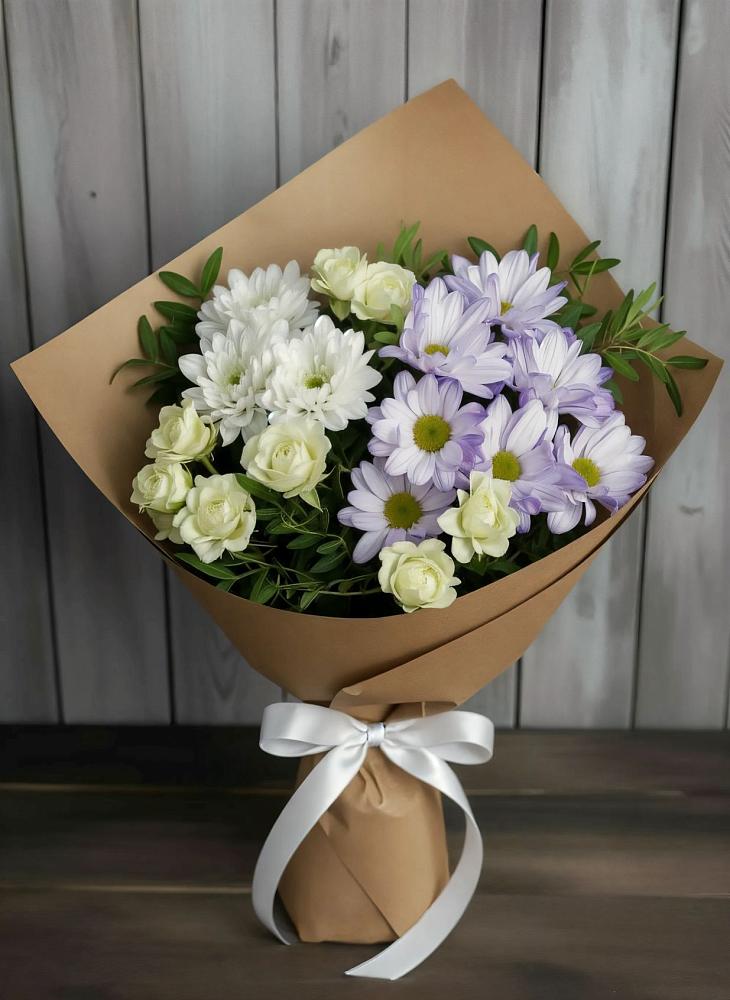 Букет цветов из: Хризантемы и Розы в Ревякино